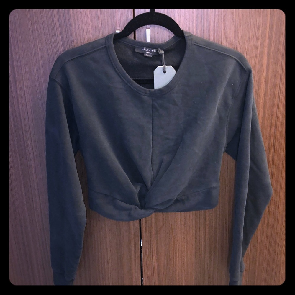 All Saints black cropped sweater